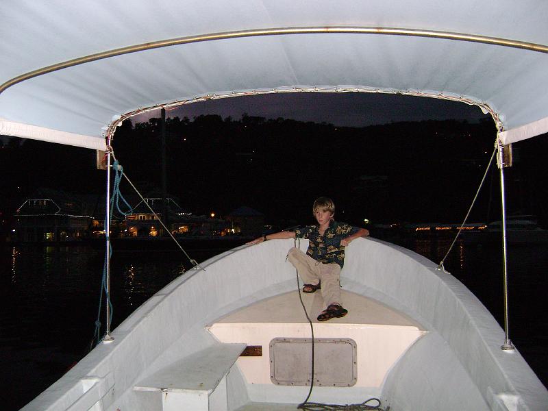 Library - 4919.jpg - David, on return water taxi from the Rainforest Hideaway Restaurant, Marigot Bay